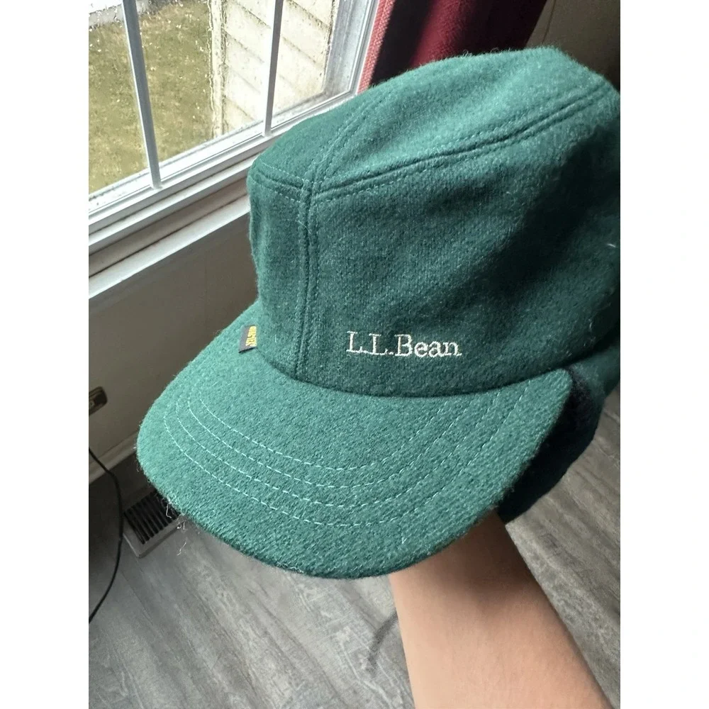 Vintage LL Bean Gore-Tex Adult Size XL Double Ear Flaps Hat Cap USA Green - Picture 5 of 10
